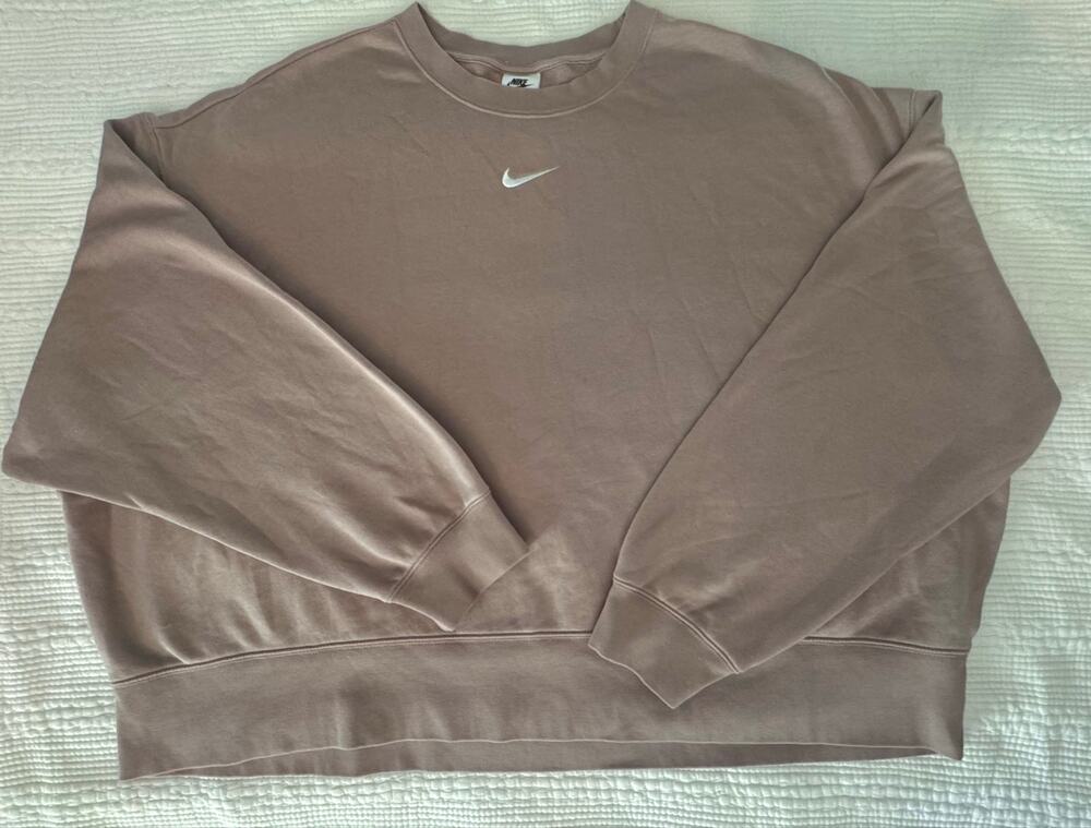 Nike Fleece Oversized Crewneck Sweatshirt Size 3X Diffused Taupe